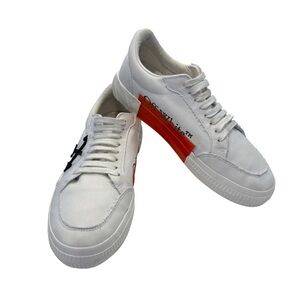 Off-White White/Red Vulcanized Men’s Low Sneakers Sz US 9 EU 42 Virgil Abloh EUC